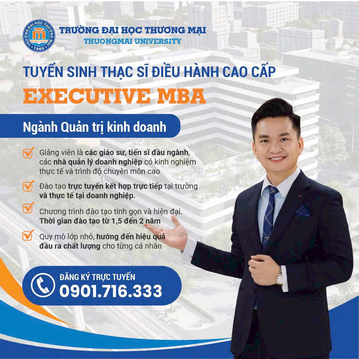 Thông báo tuyển sinh Thạc sĩ Điều hành cao cấp EMBA khóa 5 năm 2026
