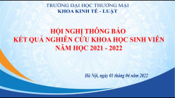 Hội nghị báo cáo kết quả NCKHSV năm học 2021-2022 khoa Kinh tế - Luật