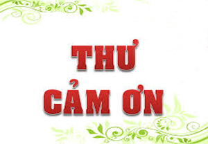 THƯ CẢM ƠN