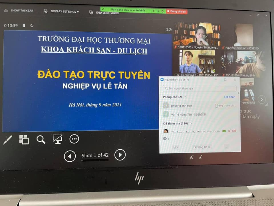 SINH VIÊN KHÁCH SẠN - DU LỊCH THAM GIA HỌC ONLINE VỚI DOANH NGHIỆP THỰC TẾ