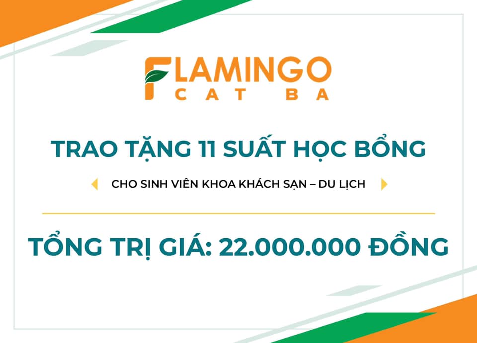 FLAMINGO CÁT BÀ RESORT trao tặng 11 suất học bổng cho sinh viên của Khoa Khách sạn - Du lịch